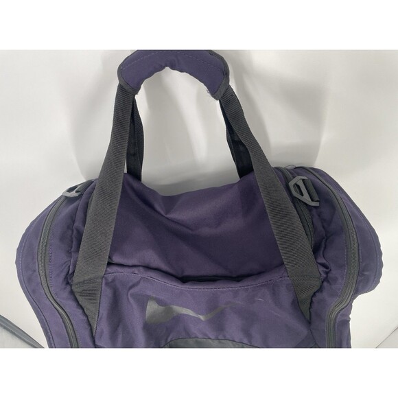 Vintage 90s Nike Duffel Bag Luggage Gym Purple Black White Tag Swoosh - Picture 9 of 11